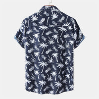 Einzigartiges Herren Kurzarm Navy Hemd mit Druck