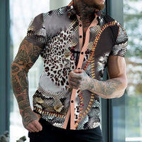 Rana - Bedrucktes Herren Kurzarm Hemd im Revers Look