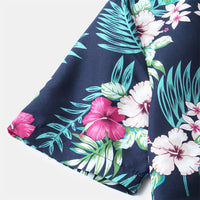 Stylisches Herren Kurzarm Hemd mit Blumen Druck