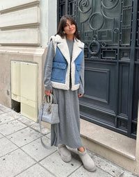 Jeansweste mit Reverskragen und Taschen