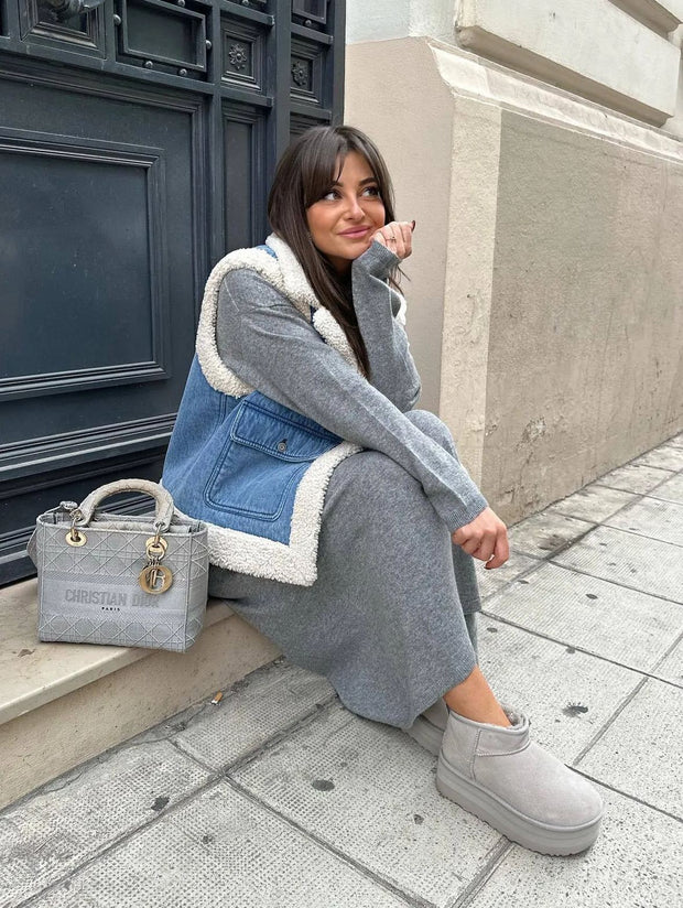 Jeansweste mit Reverskragen und Taschen