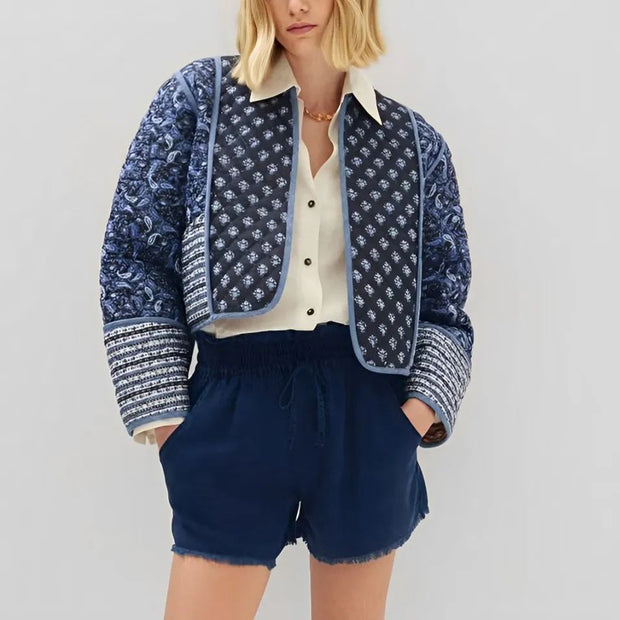Jacke zum Wenden mit figurbetontem Schnitt und Reverskragen