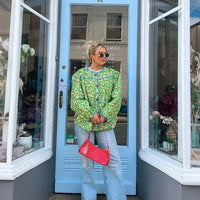 Lockere Jacke mit Blumenmuster