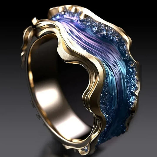 Goldener Vintage Ring Im Ozeanischen Stil Imani Aus Chirurgischem Edelstahl Hochwertiger Damenschmuck