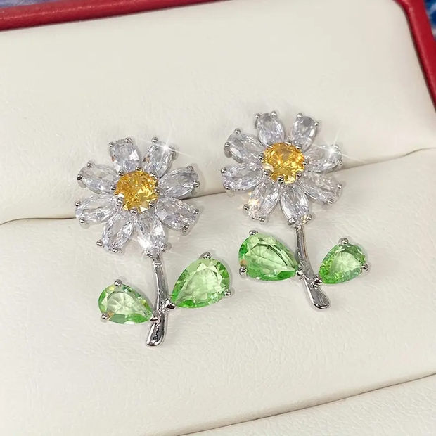Ohrringe Kristallblume Silber Emi Elegante Schmuckstücke Für Festliche Anlässe Hochwertig