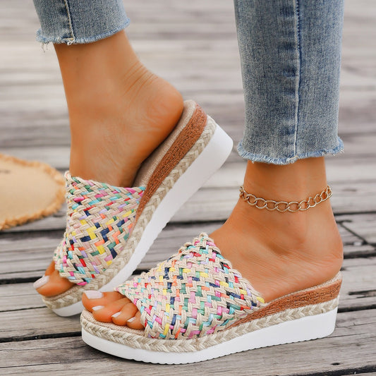 Geflochtene Plateausandalen für Frauen im böhmischen Stil - Malina