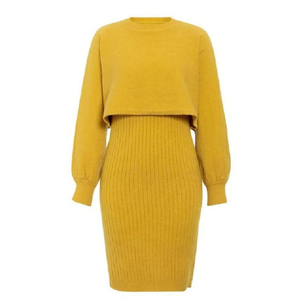 Zweiteiliges Effekt-Strickkleid - Karine