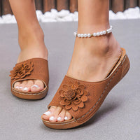 Sandalen Frau 3D Blume Perforiertes Design Anatomische Sohle - Maribel