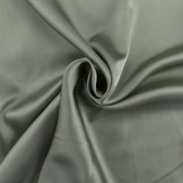 Damenkleid aus Satin, ausgestellte Ärmel, überkreuzter Ausschnitt - Margaux