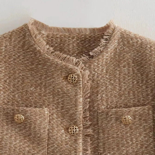 Klassische Tweed-Zweireiherjacke für Damen - Heidy