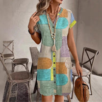 Bohème Hemdblusenkleid mit geometrischem Muster für Damen - Galilea