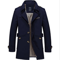 Langer wasserdichter Herren-Trenchcoat mit Doppelknöpfen - Miles