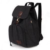 Damen-Rucksack aus strapazierfähigem Canvas mit Taschen im Vintage-Design - Thérèse