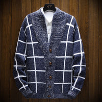 Karierte Strickjacke mit Revers - Adrien