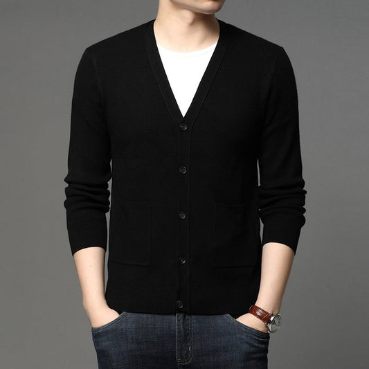 Herren Feinstrickjacke slim fit basic style - Theo