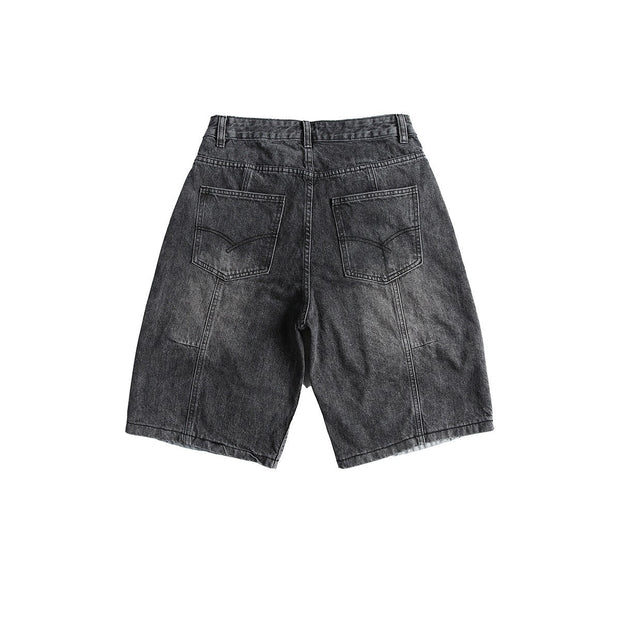 Bermudashorts aus Denim mit Patchworkmuster für Männer - Urban Edge