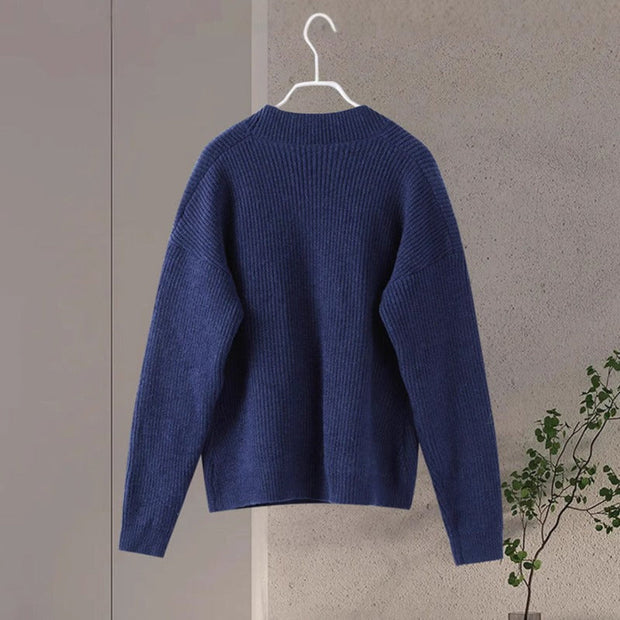 Damen Strickjacke mit Struktur und goldenen Knöpfen, raffinierter Stil - Ysaline