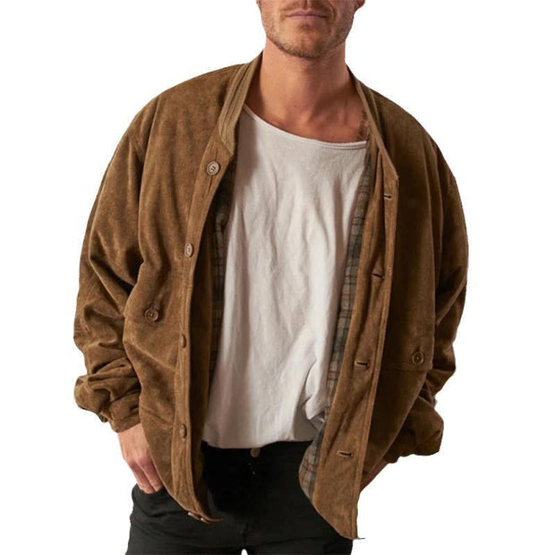 Herrenjacke in Wildlederoptik mit Taschen - Remy