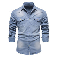 Langärmeliges Denim-Hemd für Männer - Derek