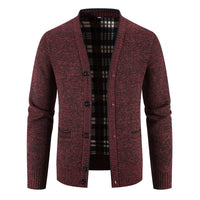 Schottenkaro gefütterte Strickjacke für Herren - Morten