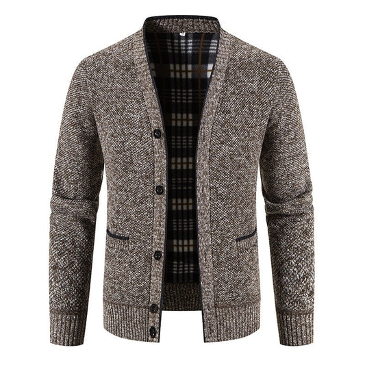 Schottenkaro gefütterte Strickjacke für Herren - Morten