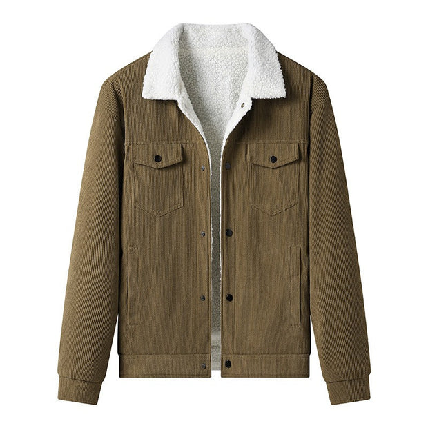 Herren-Cordjacke mit Fleece-Futter, legerer Stil - Alain