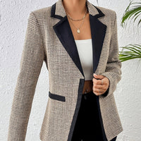 Damen Jacke Tweed Stoff Kontrast Revers eleganten Stil - Noémie