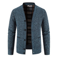 Schottenkaro gefütterte Strickjacke für Herren - Morten