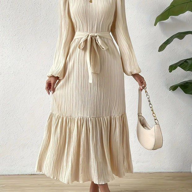 Langärmeliges Kleid mit Falten - Althia