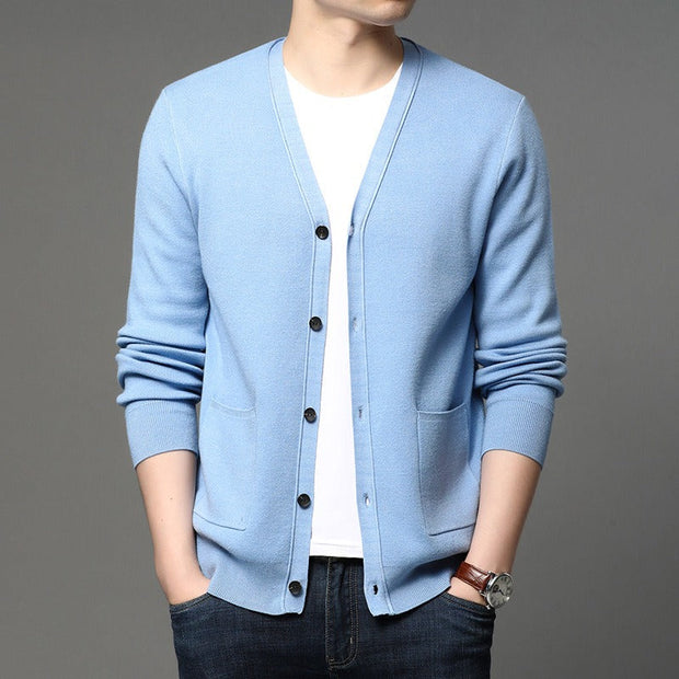 Herren Feinstrickjacke slim fit basic style - Theo