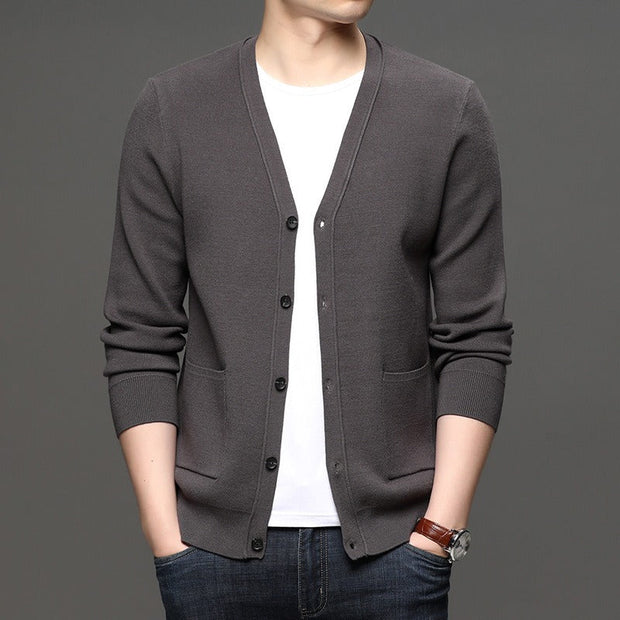 Herren Feinstrickjacke slim fit basic style - Theo