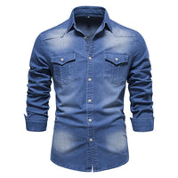 Langärmeliges Denim-Hemd für Männer - Derek
