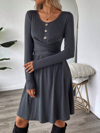 Weiches Damen-Strickkleid mit Knöpfen - Athena