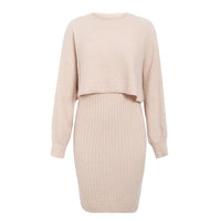 Zweiteiliges Effekt-Strickkleid - Karine