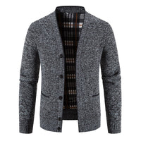 Schottenkaro gefütterte Strickjacke für Herren - Morten