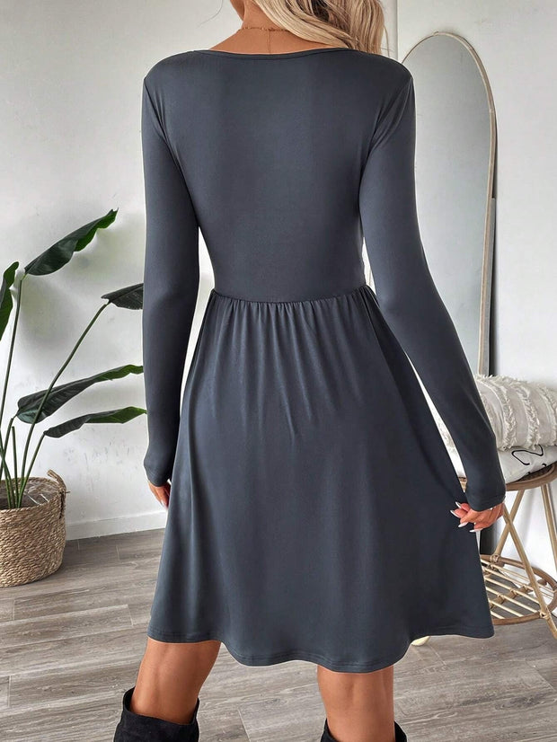 Weiches Damen-Strickkleid mit Knöpfen - Athena