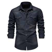 Langärmeliges Denim-Hemd für Männer - Derek