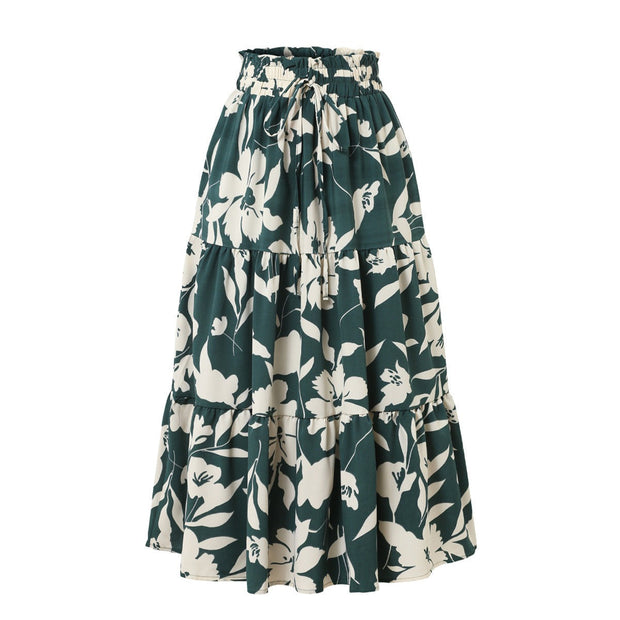Midirock mit Blumenmuster und Faltenwurf - Camila