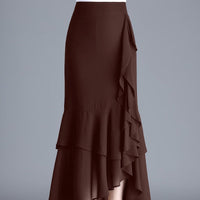 Damen-Midirock aus Chiffon mit Tiermotiv und Rüschen - Renata