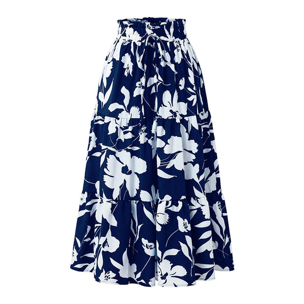 Midirock mit Blumenmuster und Faltenwurf - Camila