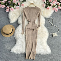 Langärmeliges Kleid aus Feinstrick - Elina