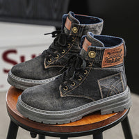 Halbhohe Freizeitstiefel aus Canvas-Denim für Herren - Eron