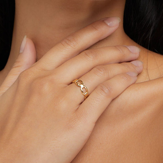 Damenkette Nativität Modernes Offenes Gliederketten Design Goldbeschichtung Minimalistischer Stil Vielseitig Tragbar