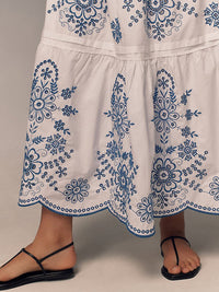 Nessa - Bedrucktes Maxikleid mit kurzen Ärmeln