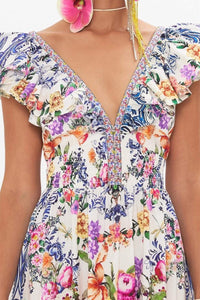 Juni - Maxikleid mit Blumenmuster und Rüschen