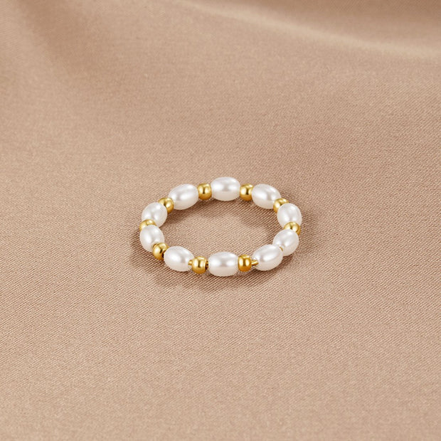 Perlenring Für Damen Mit Süßwasserperle Und Goldfinish Josefa Eleganter Minimalistischer Schmuck
