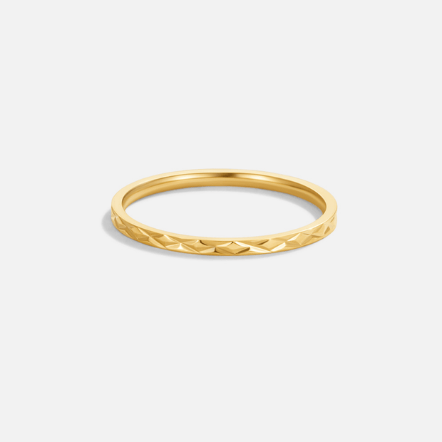 Albertina Goldring Für Damen Minimalistischer Goldring Mit Geometrischem Muster Oberflächenstruktur Für Eleganten Look