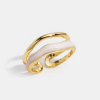 Goldring Für Damen Zora Modernes Design Mit Zwei Überlappende Bänder Und Perlmuttfinish