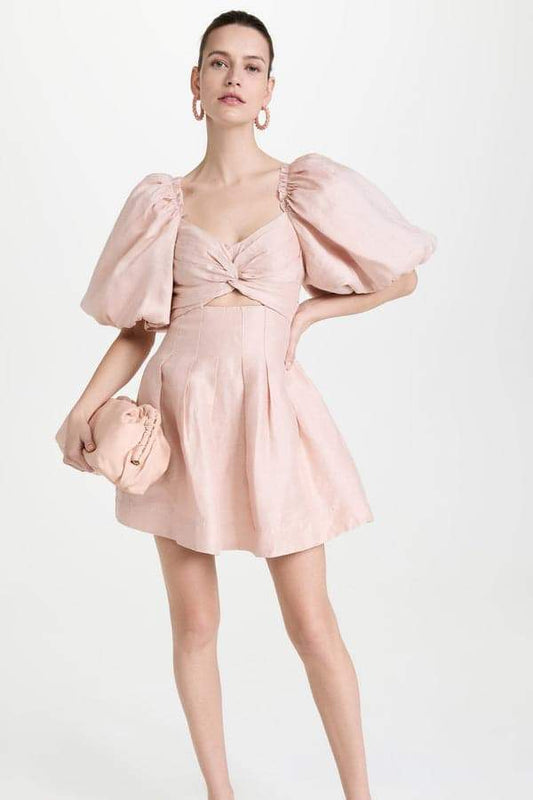 Lydia - Minikleid mit Schleife und Puffärmeln