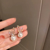Hasenohrringe Mit Perlen Und Kristalle Flavia Eleganter Ohrschmuck Für Den Alltag